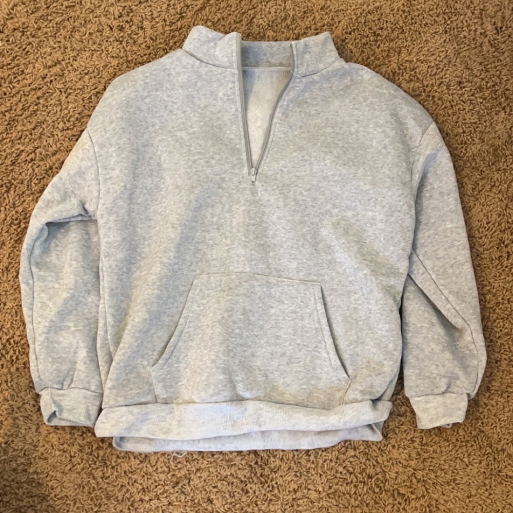 SHEIN Quarter Zip Drop Shoulder Sweatshirt